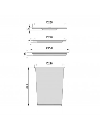 Poubelle encastrable Recycle pour plan de travail de cuisine EMUCA 8199665