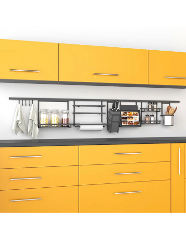 Accessories de cuisine Titane à  accrocher sur un profilè fixè au mur. EMUCA 8965735