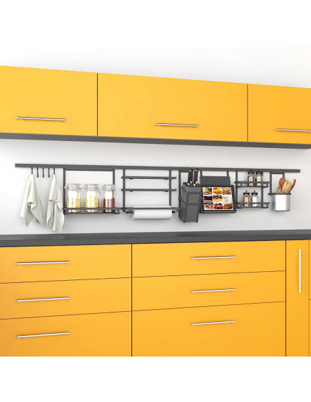 Accessories de cuisine Titane à  accrocher sur un profilè fixè au mur. EMUCA 8965735