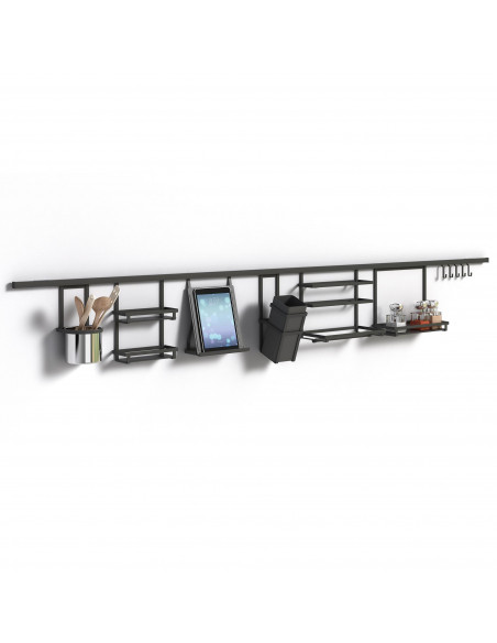 Accessories de cuisine Titane à  accrocher sur un profilè fixè au mur. EMUCA 8965735