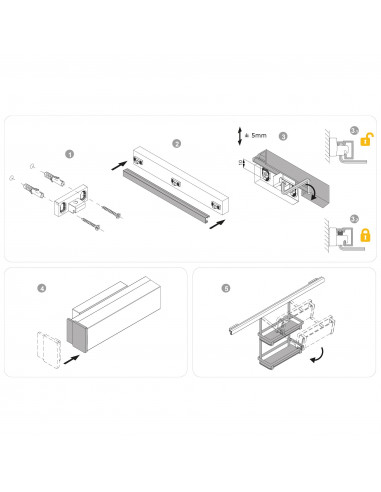 Accessories de cuisine Titane à  accrocher sur un profilè fixè au mur. EMUCA 8965735