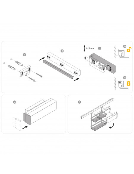 Accessories de cuisine Titane à  accrocher sur un profilè fixè au mur. EMUCA 8965735