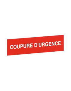 Etiquette autocollante pour coffrets bris de glace avec coupure d'urgence blanc sur fond rouge LEGRAND 038094