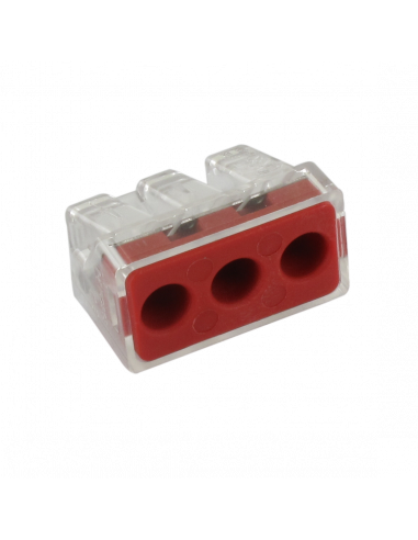 Boîte de connecteur 3 entrées rouge 6mm² BLM 463650