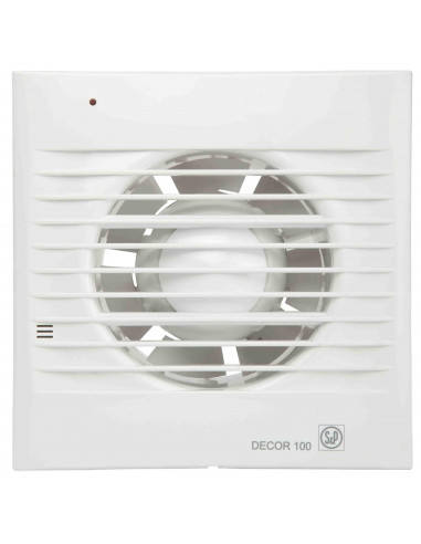 Aérateur extra-plat 95 m3/h 13W hygrostat réglable tempo réglable D100 mm DECOR 100 CHZ S&P UNELVENT 401437