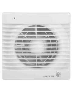Aérateur extra-plat 180 m3/h 20W hygrostat réglable tempo réglable D120 mm DECOR 200 CZ S&P UNELVENT 402983 2