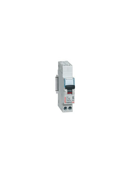 Disjoncteur DX³6000 10kA arrivée haute automatique et départ bas à vis U+N - 230V~ 10A courbe C 1 module LEGRAND 407712