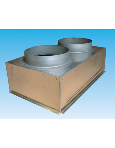 Plénum à sortie latéral 2 piquages D 200 mm pour GRAIxCD et GMI 600 x 400 mm PLENUM 2P L 600X400 S&P UNELVENT 850132