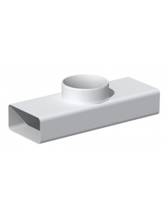 Té mixte PVC rigide rectangulaire 55 x 220 mm/circulaire D 125 mm gamme TUBPLA TER 125 S&P UNELVENT 834136