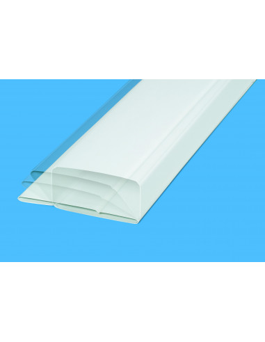 Conduit rectangulaire PVC rigide 55 x 220 mm équivalent D 125 mm long 3 m TPL 125/3 S&P UNELVENT 832118