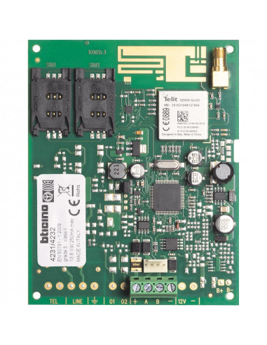 Carte GSM / GPRS pour alarme intrusion MyHOME_Up montage dans coffret BTICINO BT4231