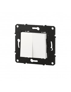 Poussoir 6A + Interrupteur ou va-et-vient Altège 10A finition Neige BTICINO BTAL05DD