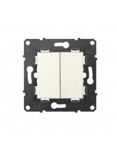 Poussoir 6A + Interrupteur ou va-et-vient Altège 10A finition Neige BTICINO BTAL05DD 2