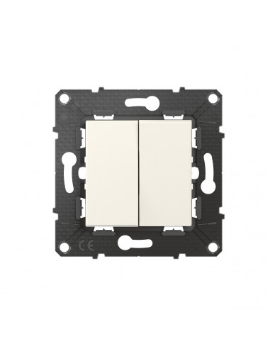 Poussoir 6A + Interrupteur ou va-et-vient Altège 10A finition Neige BTICINO BTAL05DD
