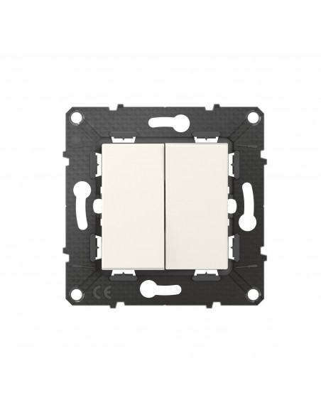 Poussoir 6A + Interrupteur ou va-et-vient Altège 10A finition Neige BTICINO BTAL05DD
