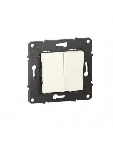 Poussoir 6A + Interrupteur ou va-et-vient Altège 10A finition Neige BTICINO BTAL05DD
