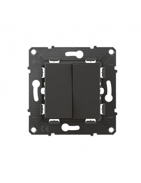 Altège double bouton poussoir noir composable BTICINO BTAL08SD