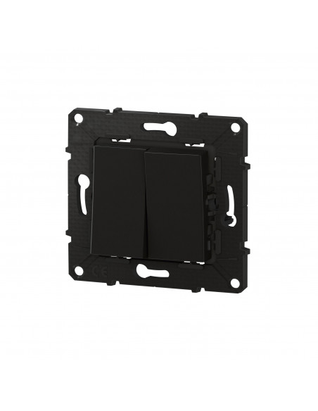 Altège double bouton poussoir noir composable BTICINO BTAL08SD