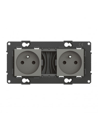 Double prise de courant précâblée Altège 16A- finition Nuage BTICINO BTAL22CD