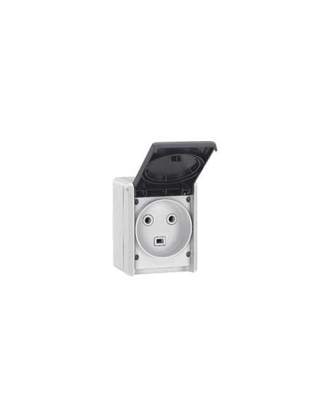 Prise étanche 2P+T 32A Plexo complet IP44 saillie gris LEGRAND 055872