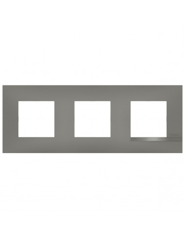 Plaque Altège Classico 3 postes Nuage effet aluminium avec liseré effet alu BTICINO BTAL9NA3