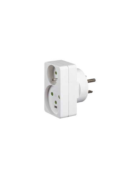 Adaptateur pour branchement de 1 fiche 2P+T 16A + 1 fiche 2P+T 20A sur une prise 32A LEGRAND 090035