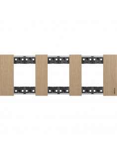 Plaque de finition Living Now Collection Les Sables matière bois 3x2 modules finition Chêne BTICINO BTKA4802M3LM 2