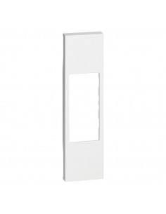 Plastron de finition Living Now pour toutes prises RJ45 , haut-parleurs et double RCA 1 module blanc BTICINO BTKW07