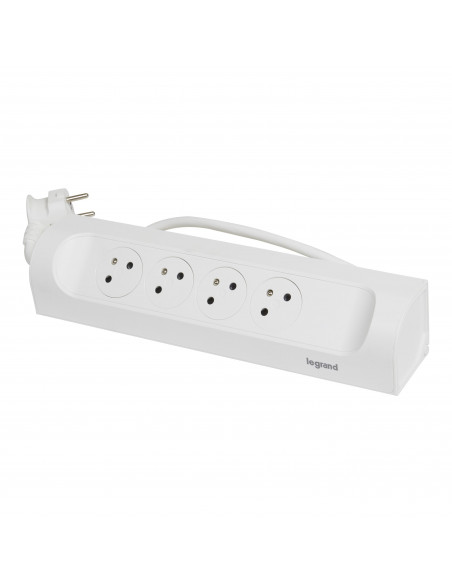 MULTIPRISE FB 4X2P+T CORNER ANGLE 1M 1.5MM2 BLANC LEGRAND 049404