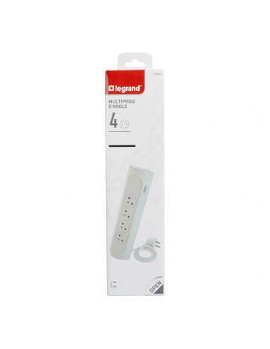 MULTIPRISE FB 4X2P+T CORNER ANGLE 1M 1.5MM2 BLANC LEGRAND 049404