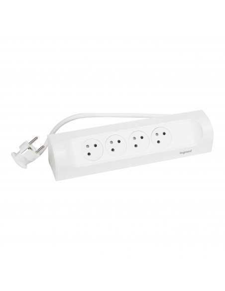 MULTIPRISE FB 4X2P+T CORNER ANGLE 1M 1.5MM2 BLANC LEGRAND 049404