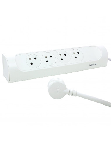 MULTIPRISE FB 4X2P+T CORNER ANGLE 1M 1.5MM2 BLANC LEGRAND 049404