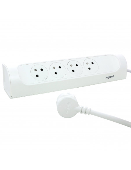 MULTIPRISE FB 4X2P+T CORNER ANGLE 1M 1.5MM2 BLANC LEGRAND 049404