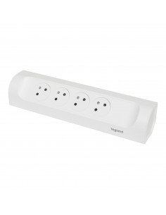 Multiprise d'angle équipée de 4 prises 2P+T Surface 16A 230V à câbler blanc LEGRAND 049408
