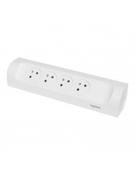 Multiprise d'angle équipée de 4 prises 2P+T Surface 16A 230V à câbler blanc LEGRAND 049408