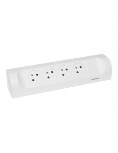 Multiprise d'angle équipée de 4 prises 2P+T Surface 16A 230V à câbler blanc LEGRAND 049408 2