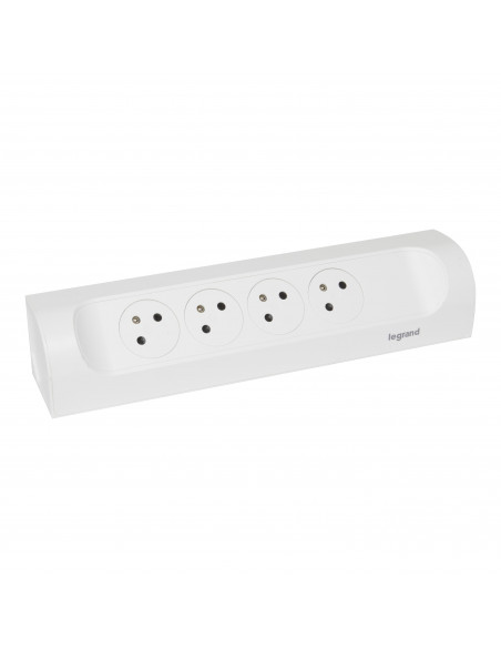 Multiprise d'angle équipée de 4 prises 2P+T Surface 16A 230V à câbler blanc LEGRAND 049408