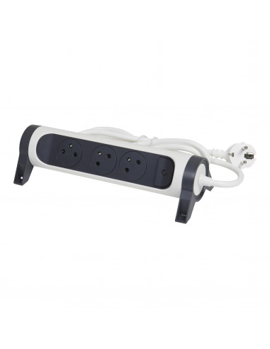 MULTIPRISE FB 3X2P+T PREMIUM ROTATIVE ET FIXABLE 1.5M 1MM2 BLANC/NOIR LEGRAND 049442