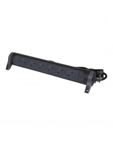 MULTIPRISE FB 6X2P+T PREMIUM ROTATIVE ET FIXABLE 1.5M 1MM2 NOIR LEGRAND 049456