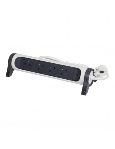 MULTIPRISE FB 4X2P+T PREMIUM ROTATIVE ET FIXABLE 3M BLANC/NOIR LEGRAND 049459