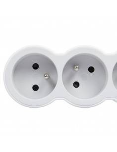 Rallonge multiprise extra-plate équipée de 3 prises 2P+T 16A 3680W avec cordon 1,5m blanc et gris clair LEGRAND 049470 2