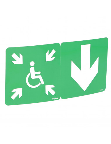 Etiquette signalisation évacuation repositionnable et recyclable pour DBR LEGRAND 061213