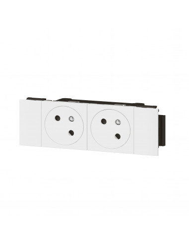 Prise 2x2P+T Surface Mosaic Soluclip pour goulotte clippage direct blanc LEGRAND 077102L