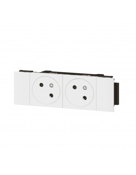 Prise 2x2P+T Surface Mosaic Soluclip pour goulotte clippage direct blanc LEGRAND 077102L