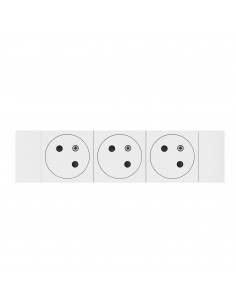 Prise de courant Triple 2P+T Surface Soluclip pour goulotte Mosaic à clippage direct 6 modules blanc LEGRAND 077103L 2