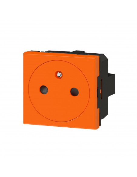 Prise 2P+T Surface Mosaic 2 modules connexion bornes auto-orange antimicrobien LEGRAND 077117L