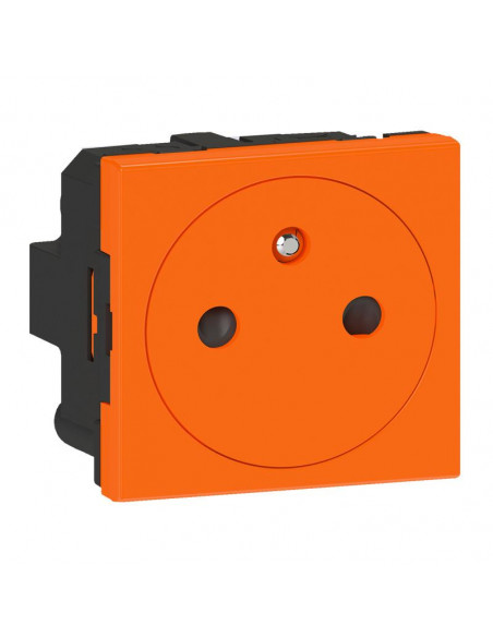 Prise 2P+T Surface Mosaic 2 modules connexion bornes auto-orange antimicrobien LEGRAND 077117L