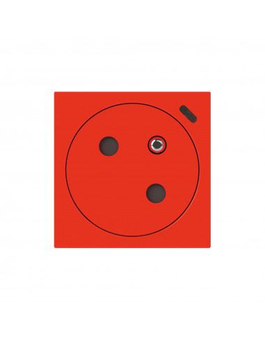 Prise 2P+T Surface à voyant Mosaic Link raccordement latéral 2 modules rouge LEGRAND 077128L