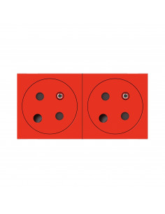 Prise 2x2P+T détrompage Surface Mosaic Link à raccordement latéral 4 modules LEGRAND 077152L