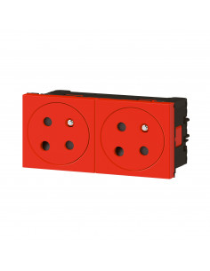Prise 2x2P+T détrompage Surface Mosaic Link à raccordement latéral 4 modules LEGRAND 077152L 2
